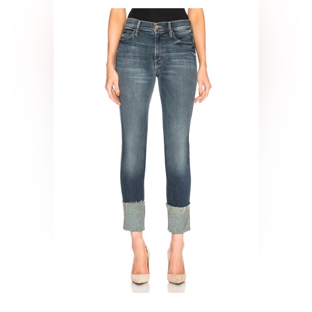 MOTHER DENIM The Ponyboy High-Rise Frayed Ankle Jeans in bake sale brawl size 28